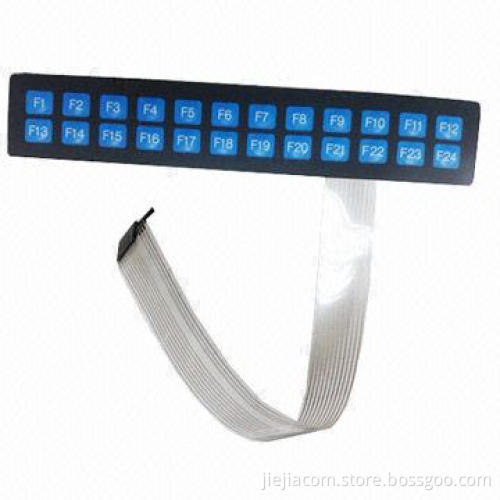 24 Keys Matrix Membrane Switch with Flat Cable, -20-70°C Operating Temperature
